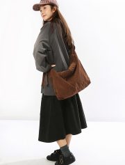 レディース大容量コーデュロイバッグ 2WAY仕様 ルーズカジュアルスタイル - 画像 (14)