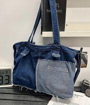 ユニセックスデニム2WAYバッグ ウォッシュドヴィンテージデザイン - 画像 (2)