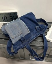 ユニセックスデニム2WAYバッグ ウォッシュドヴィンテージデザイン - 画像 (3)