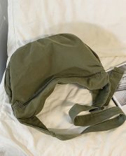 ユニセックス大容量キャンバスショルダーバッグ ウォッシュドヴィンテージスタイル - 画像 (3)