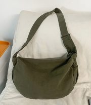 ユニセックス大容量キャンバスショルダーバッグ ウォッシュドヴィンテージスタイル - 画像 (5)
