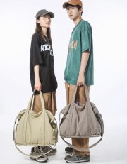 ユニセックス大容量キャンバスバッグ 2WAY仕様 ウォッシュドヴィンテージスタイル - 画像 (4)