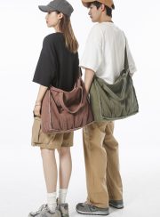 ユニセックス大容量キャンバスバッグ 2WAY仕様 ウォッシュドヴィンテージスタイル - 画像 (5)