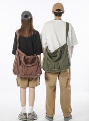 ユニセックス大容量キャンバスバッグ 2WAY仕様 ウォッシュドヴィンテージスタイル - 画像 (2)