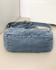 レディースデニムショルダーバッグ 2WAY 手提げ＆肩掛け ウォッシュド加工 ミニバッグ - 画像 (9)