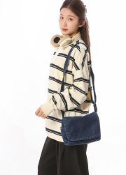 レディースデニムミニショルダーバッグ ウォッシュド加工 シンプルデザイン - 画像 (12)