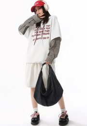 レディースデニムショルダーバッグ 2WAY仕様 ウォッシュド加工 大容量 - 画像 (15)