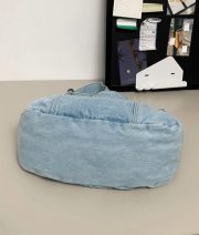 ユニセックスデニムショルダーバッグ ウォッシュド加工 大容量 カジュアルバッグ - 画像 (5)
