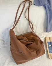 ユニセックスキャンバスバッグ 2WAY仕様 アシンメトリーデザイン 収納力抜群 - 画像 (8)