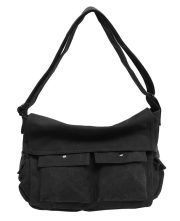 ユニセックスキャンバスショルダーバッグ ミリタリーテイスト 多ポケット 収納力抜群 - 画像 (12)