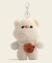 ふわふわくまバッグチャーム ぬいぐるみキーホルダー かわいいマスコット - 画像 (5)