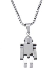 ロボットモチーフネックレス 可動式デザイン チタンスチール製 ユニセックスペンダント - 画像 (4)