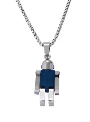 ロボットモチーフネックレス 可動式デザイン チタンスチール製 ユニセックスペンダント - 画像 (3)