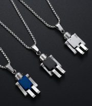 ロボットモチーフネックレス 可動式デザイン チタンスチール製 ユニセックスペンダント - 画像 (6)