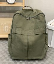 ウォッシュドキャンバスリュック 大容量 通学バッグ シンプルクラシックデザイン - 画像 (21)