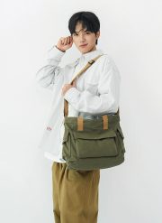 クラシックキャンバスショルダーバッグ 2WAY仕様 通学・デイリー使い対応 - 画像 (6)