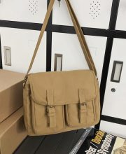 ヴィンテージミリタリーショルダーバッグ キャンバス 通学・旅行対応 ユニセックス - 画像 (10)