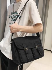 ヴィンテージミリタリーショルダーバッグ キャンバス 通学・旅行対応 ユニセックス - 画像 (17)