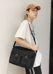 ヴィンテージミリタリーショルダーバッグ キャンバス 通学・旅行対応 ユニセックス - 画像 (16)