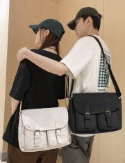 ヴィンテージミリタリーショルダーバッグ キャンバス 通学・旅行対応 ユニセックス - 画像 (23)