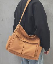 男女兼用 大容量キャンバスショルダーバッグ｜クラシックなヴィンテージミリタリースタイル - 画像 (16)