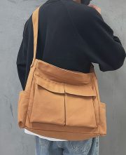 男女兼用 大容量キャンバスショルダーバッグ｜クラシックなヴィンテージミリタリースタイル - 画像 (13)